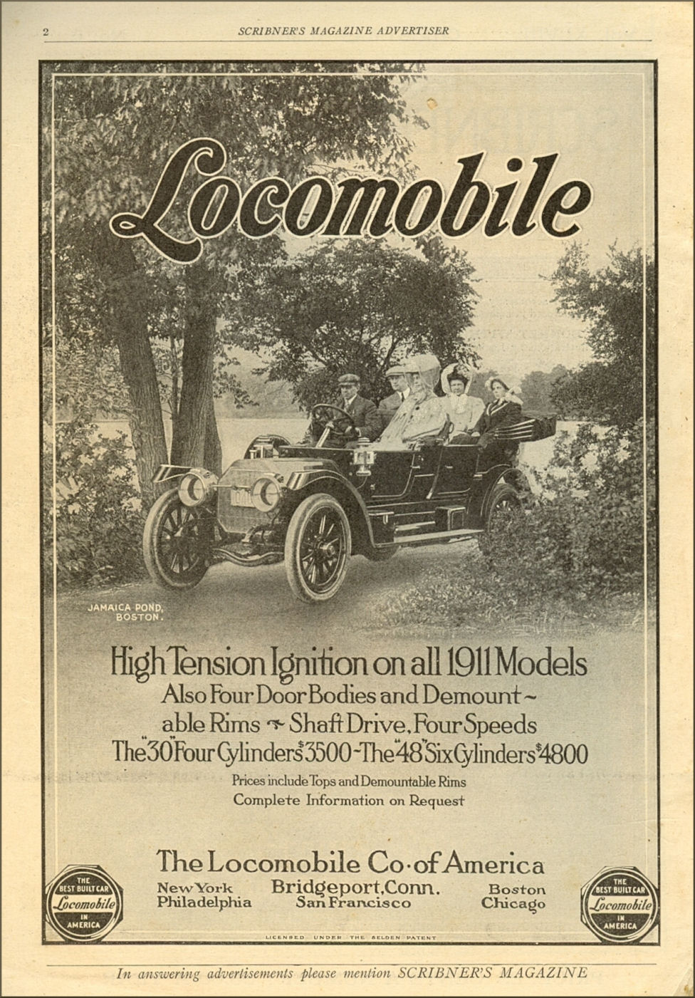 1911 Locomobile Auto Advertising